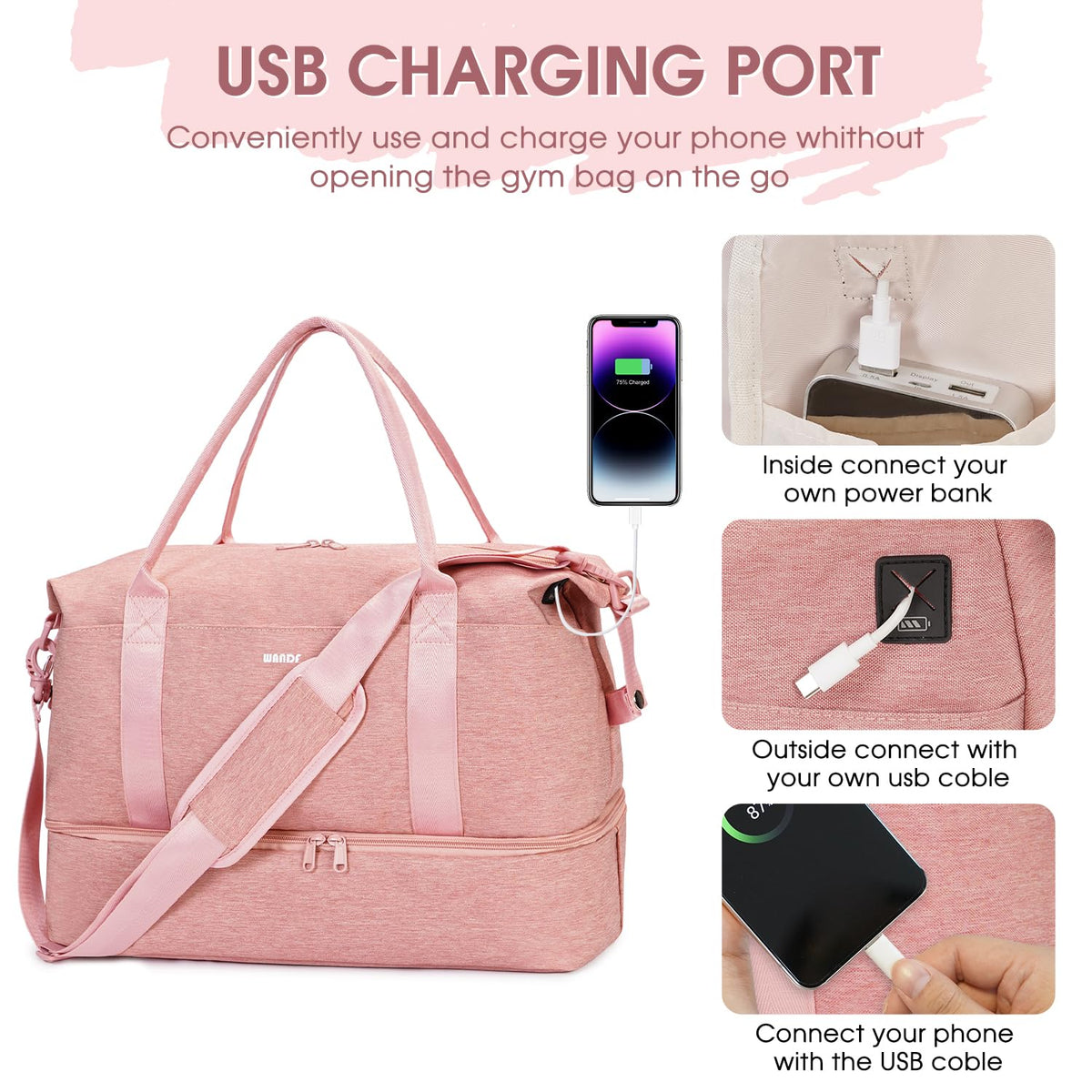 Personal Item Travel Bag, Carry On Weekender Bag for Women