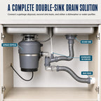 Garbage Disposal Drain Kit for Double Sink with Flange