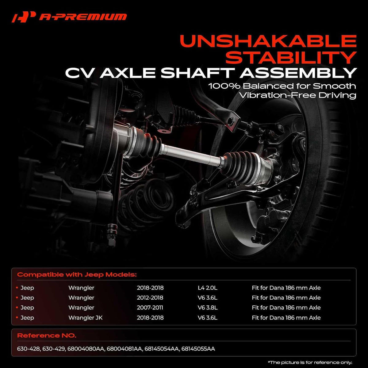 A-Premium Set of 2 Front CV Axle Shaft Assembly