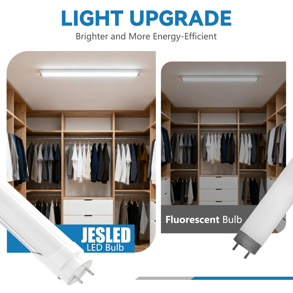 2ft T8 LED Bulbs, 4-Pack, 6 CCT Selectable 3000K-6500K