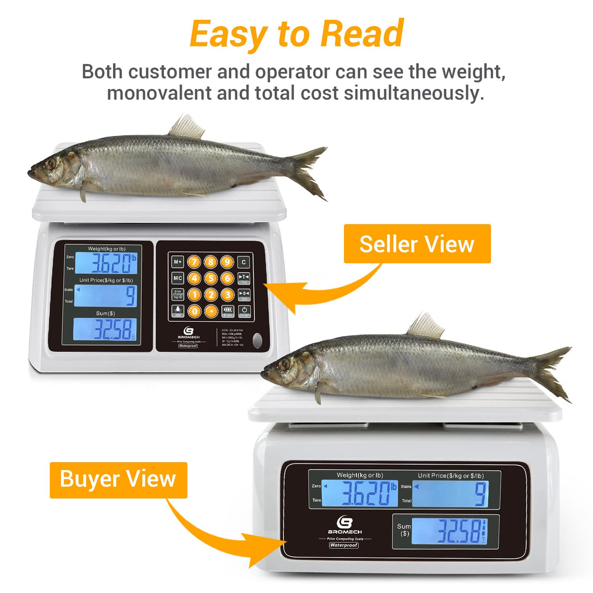 Waterproof Commercial Food Scale 66lb with Price Computing