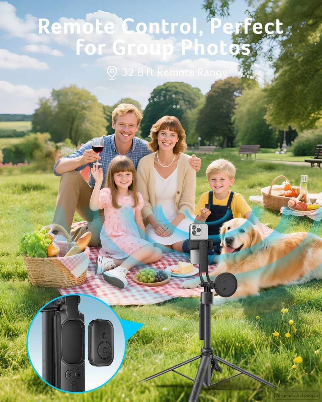 Gadget Auto Face Tracking Tripod for iPhone/Cell Phone/Android/Camera with Light and Remote, 64", No App