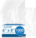 6" X 8" Open-End Flat Clear Poly Bags (1000 Count) - 1.1 Mil Plastic