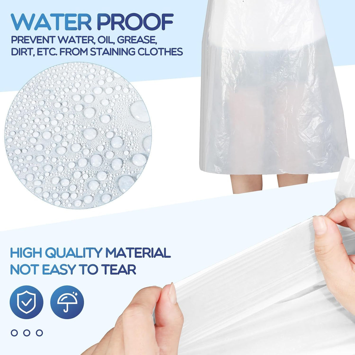 Bulk Plastic Disposable Aprons 28 x 47 White