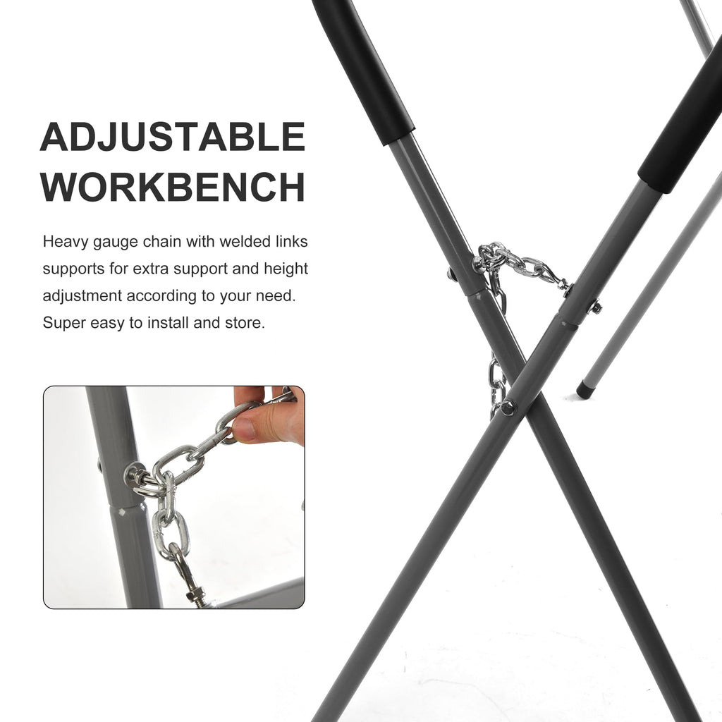 1000-Pound Capacity Portable Work Stand, Work Horse Foldable Work Table for Body Panels