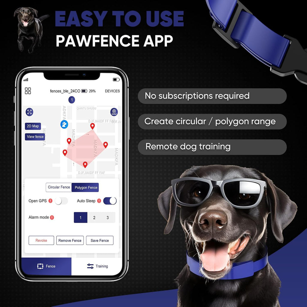 GPS Wireless Dog Fence, Electric Fence System with Training Collar