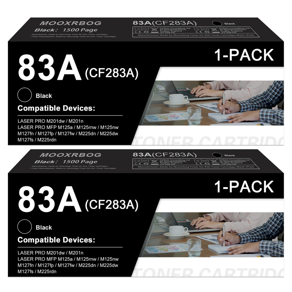 83A Black Toner Cartridge 2-Pack Replacement for HP 83A CF283A 83X CF283X