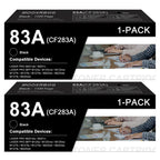 83A Black Toner Cartridge 2-Pack Replacement for HP 83A CF283A 83X CF283X