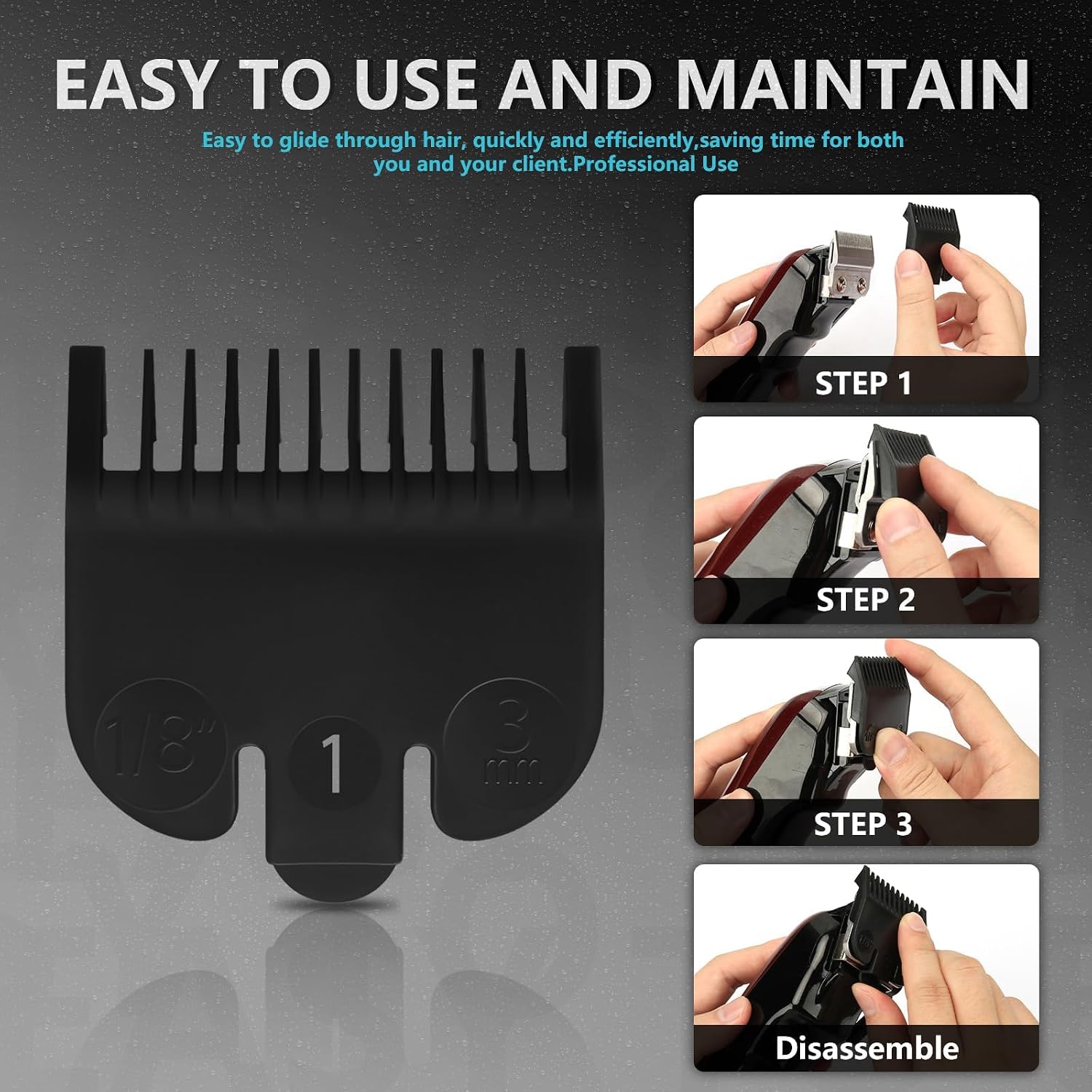 For Wahl Professional #1 Guide Comb Attachment No.1-1/8" (3.0mm) | - 3114-001 Clipper Guard AttachmentClipper Guards