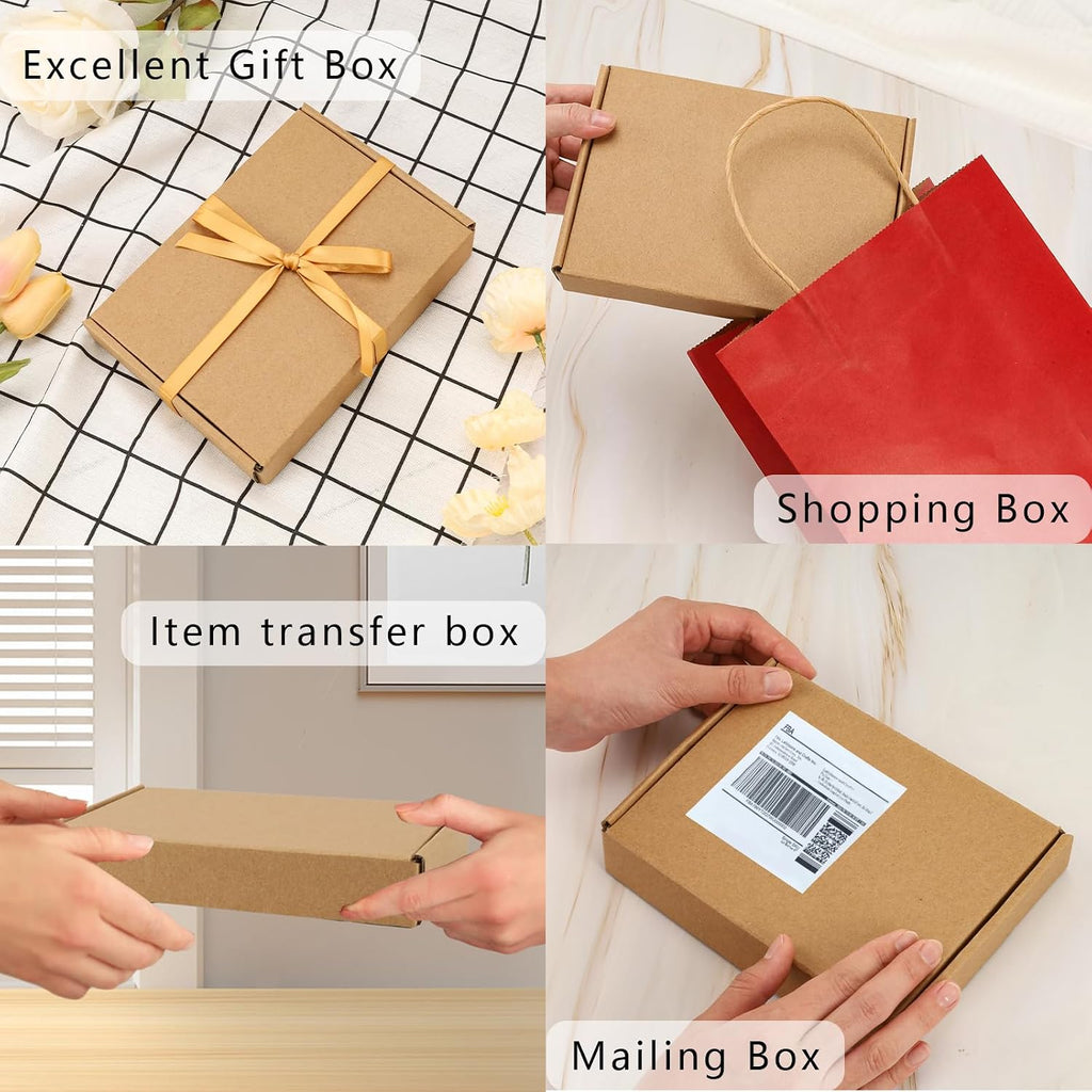 7x5x1" Small Shipping Boxes 50 Pack, Corrugated Cardboard Mailer Boxes Bulk for Packaging Small Business Mailing