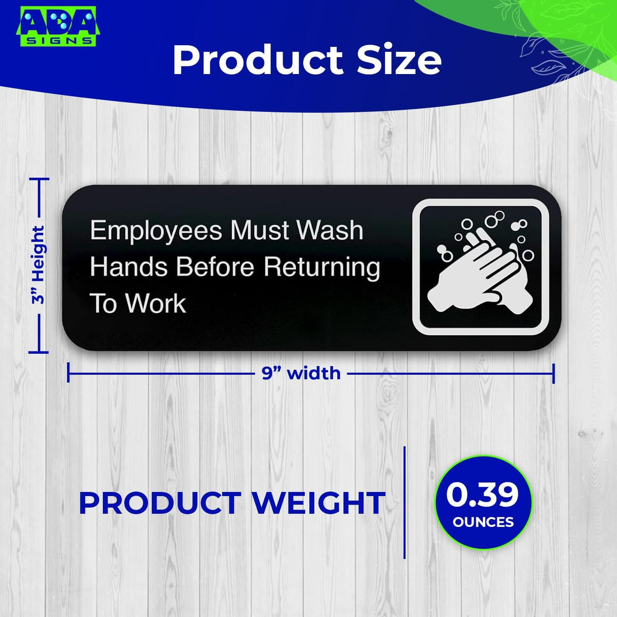 ADASigns Employees Must Wash Hands Before Returning to Work Sign 3 Pack