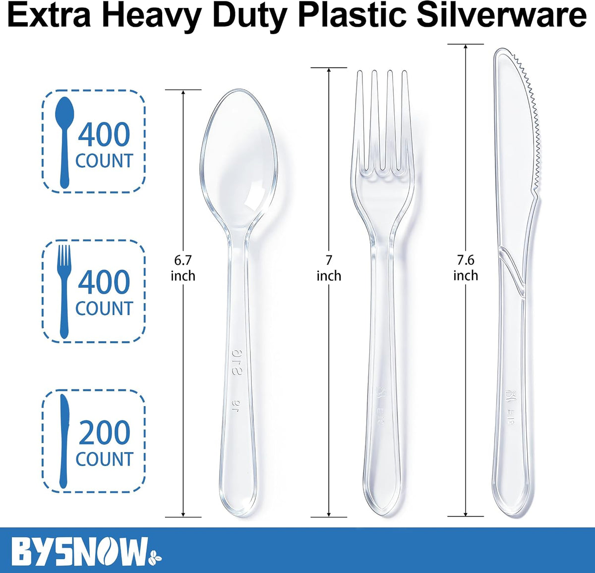 1000 Count Extra Heavy Duty Plastic Silverware Disposable Cutlery