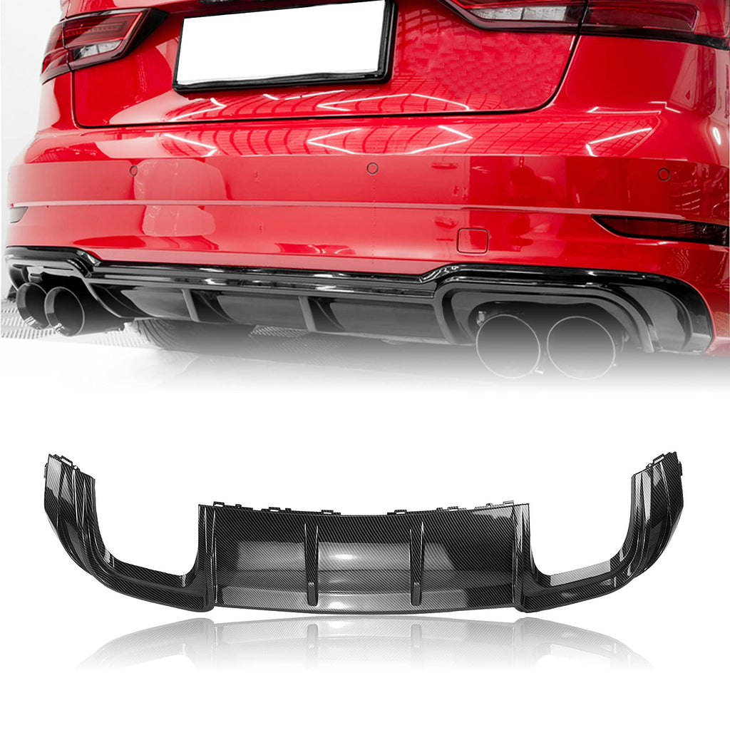 Rear Bumper Diffuser Lip Spoiler for Audi A3 S-Line S3 Sedan 2017-2020