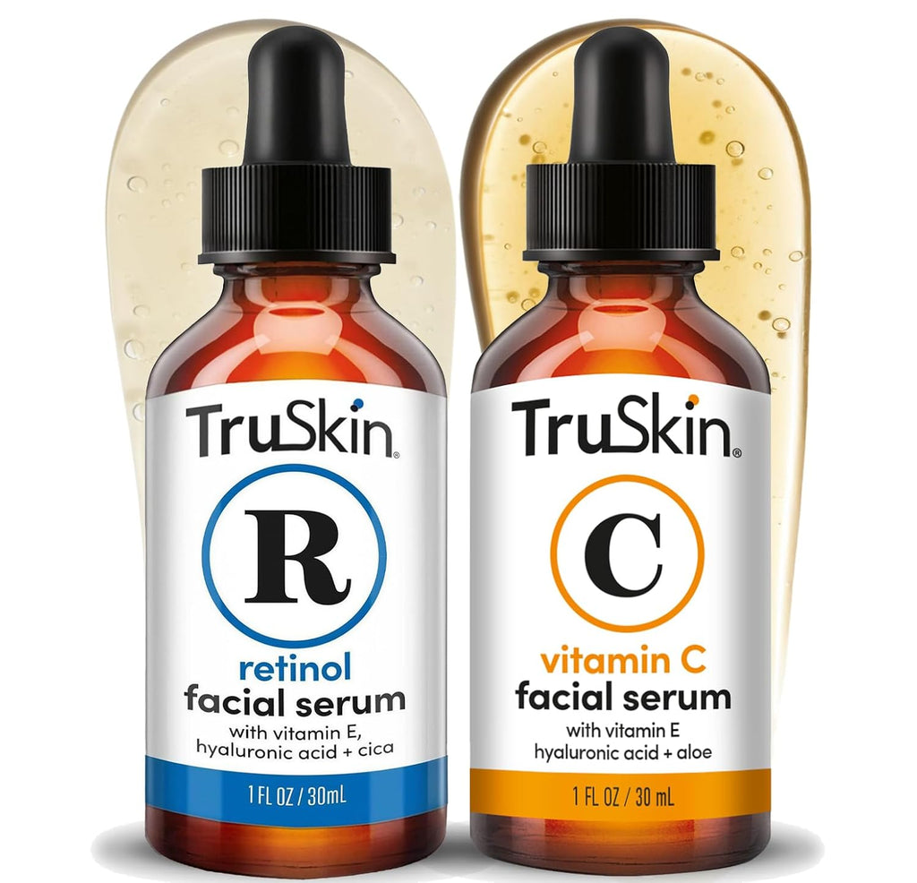 Face Serum Duo - Vitamin C Serum & Retinol Serum for Face - AM & PM Anti Aging Skincare Routine - Brightening &