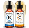 Face Serum Duo - Vitamin C Serum & Retinol Serum for Face - AM & PM Anti Aging Skincare Routine - Brightening &