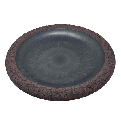 Bird Bath, Bowl Only - 19" Slate/Wine Fiber Clay Bird Bath Bowl, Lightweight 3.7lbs.