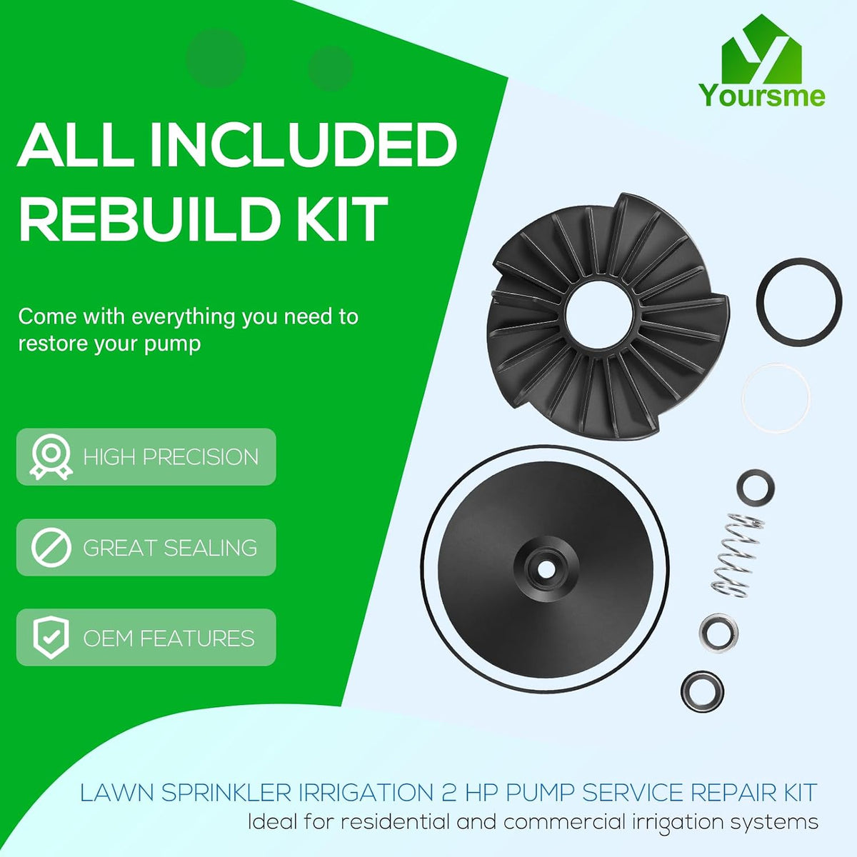 023705 Lawn Sprinkler Irrigation 2 HP Pump Service Repair Kit