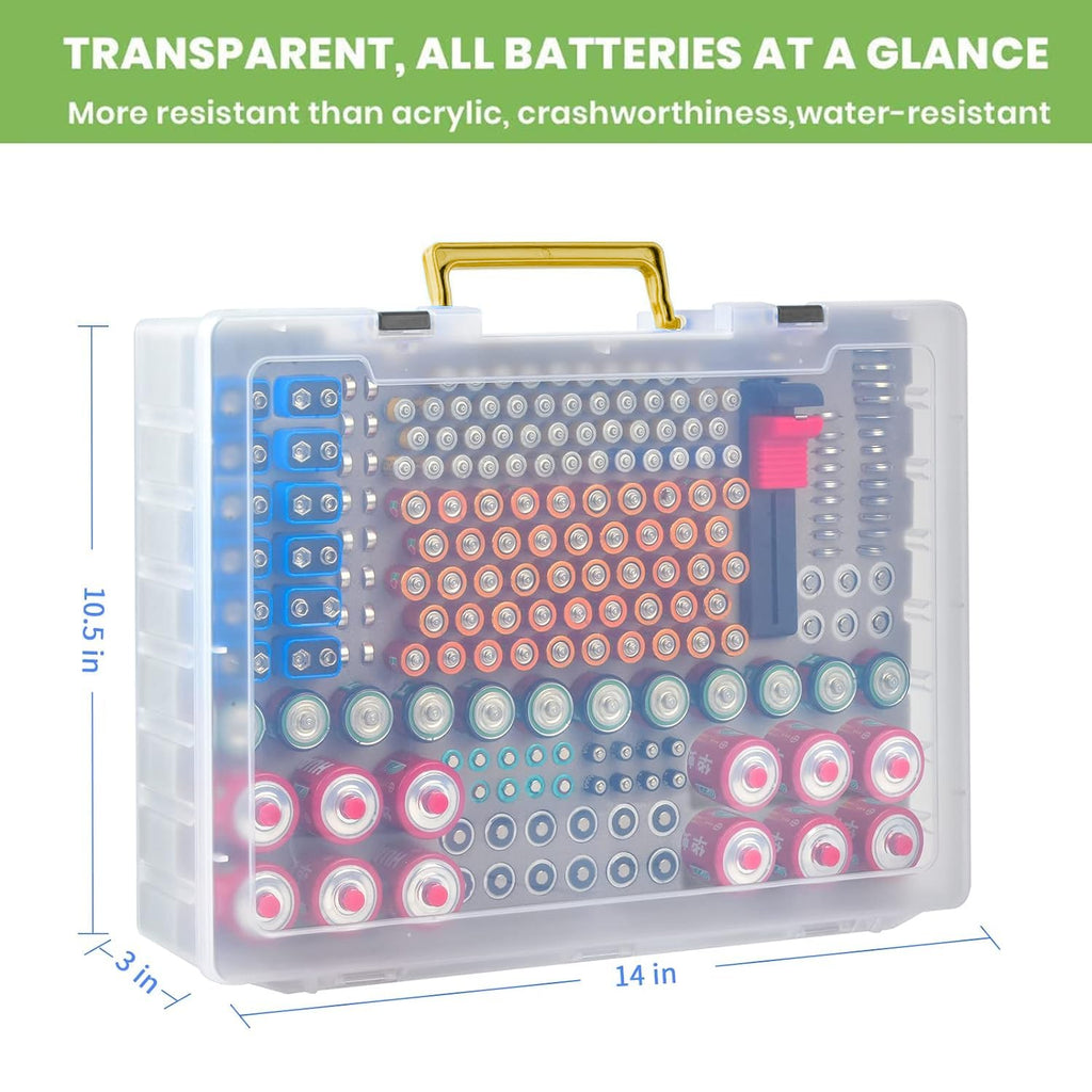 Battery Organizer Storage Holder- Batteries Case Containers Box with Tester | Batteries Case Containers Box with