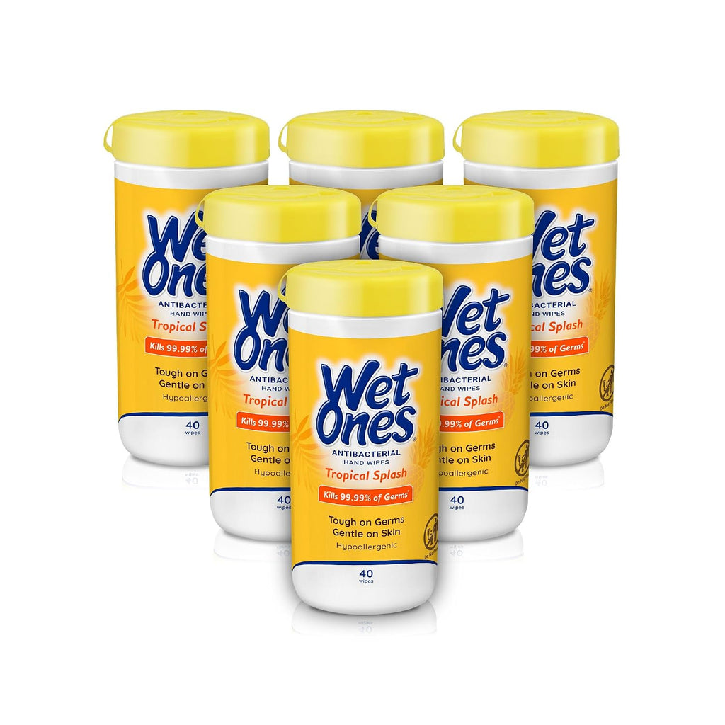 Antibacterial Hand Wipes, Tropical Splash, 40 ct Canister (6 Pack)