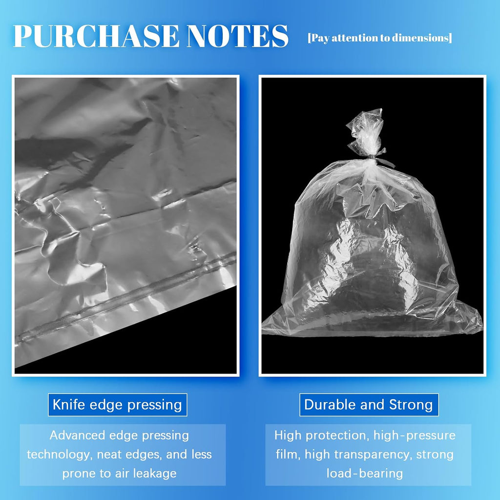 100 Pack 18 x 24 inch 1 Mil Clear Plastic Flat Poly Bags