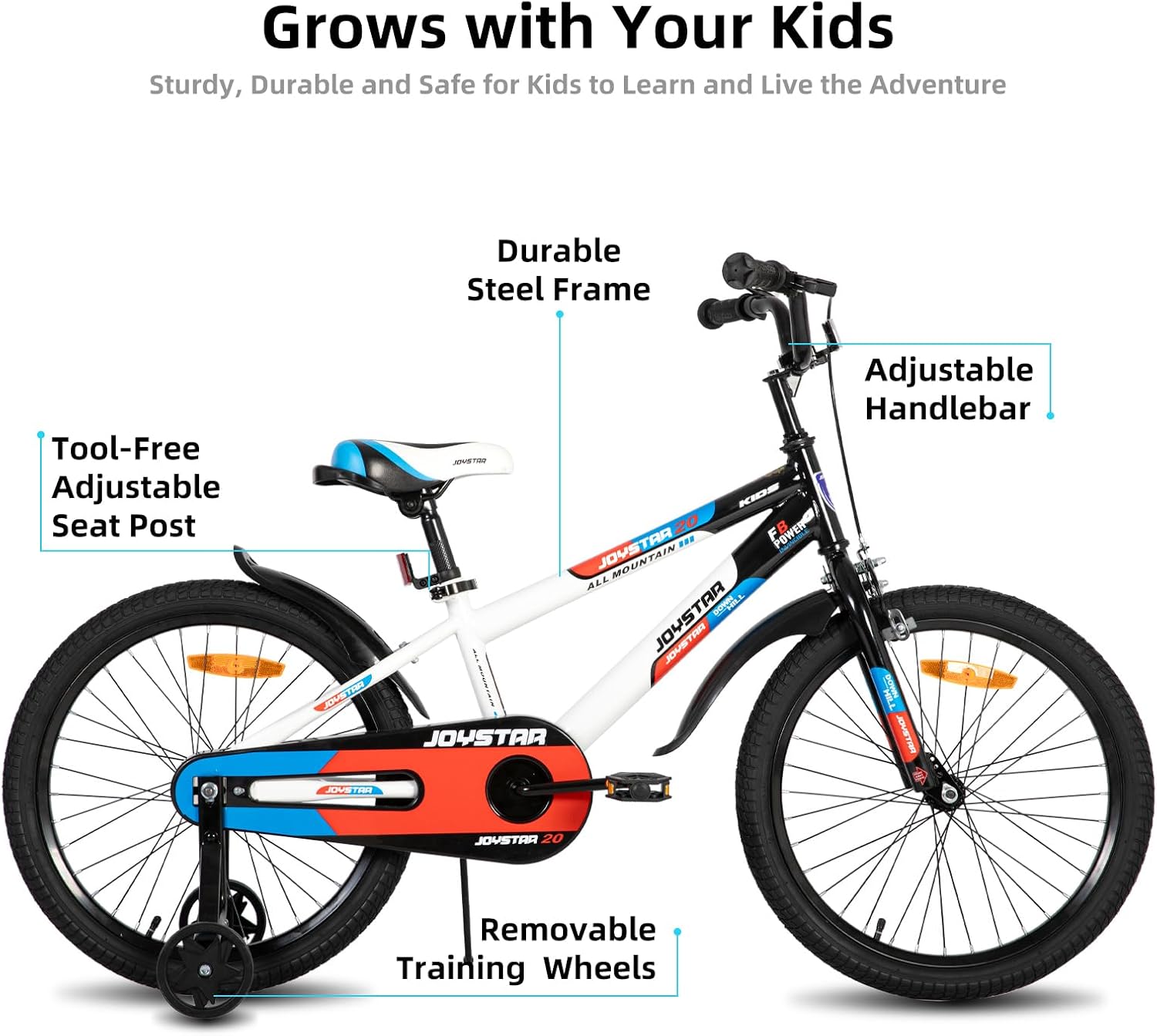 New Berry Kids Bike for Boys and Girls Ages 3-10Y | 12 14 16 20 Inch Kids Bicycles with Training Wheels & Dual