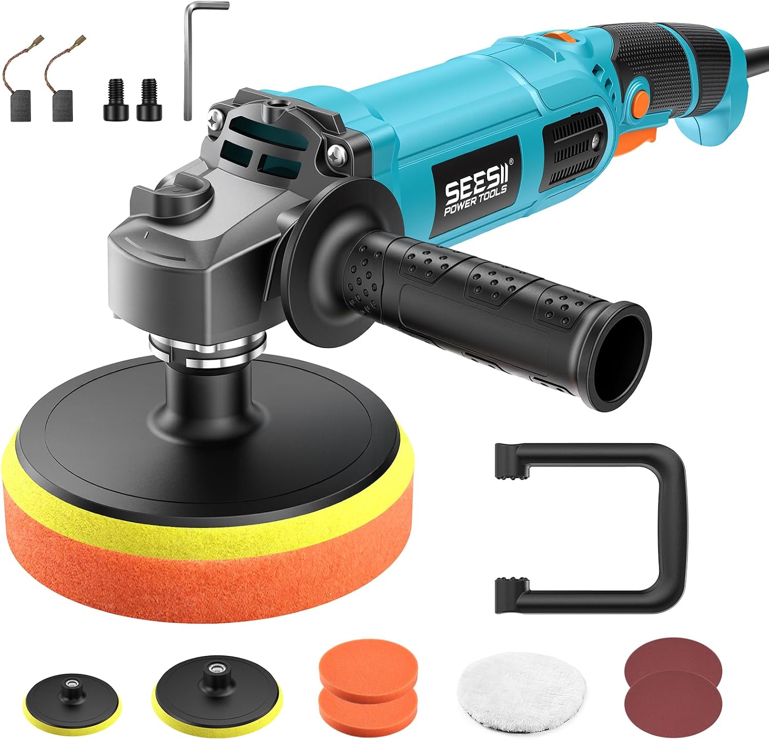 Car Buffer Polisher 1600W 7 Inch/6 Inch Rotary Buffer Polisher Waxer | 7 Variable Speed 1000-3600 RPM Dual Action