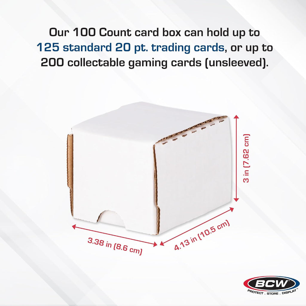 100-Count Trading Card Storage Box | Cardboard Organizer for Sports & Gaming Cards | Easy Assembly Required