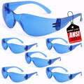 Blue Safety Glasses for Men & Women, ANSI Z87.1, 6 Pack