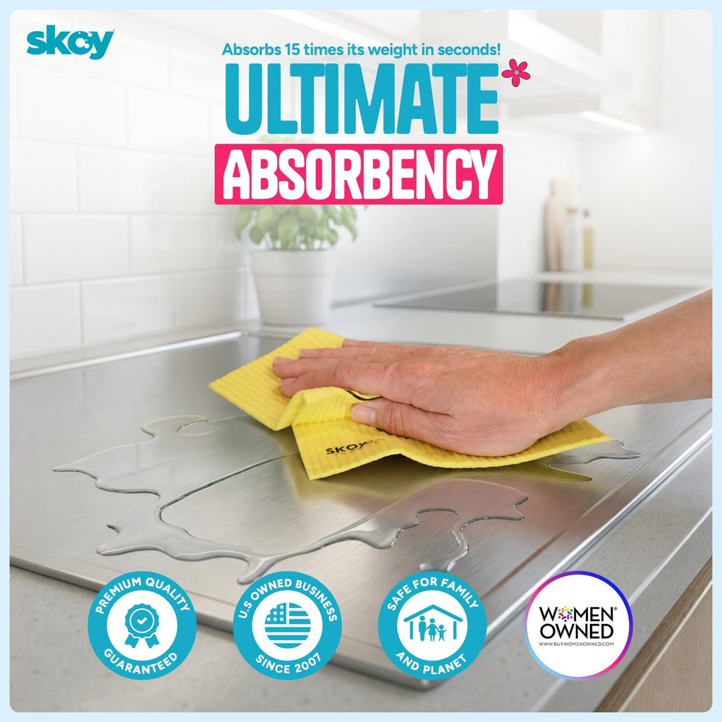 Cloth, 4-pack Versatile Swedish Dishcloths for Kitchen and Household Use, Reusable Cleaning Cloths, Planet-Friendly