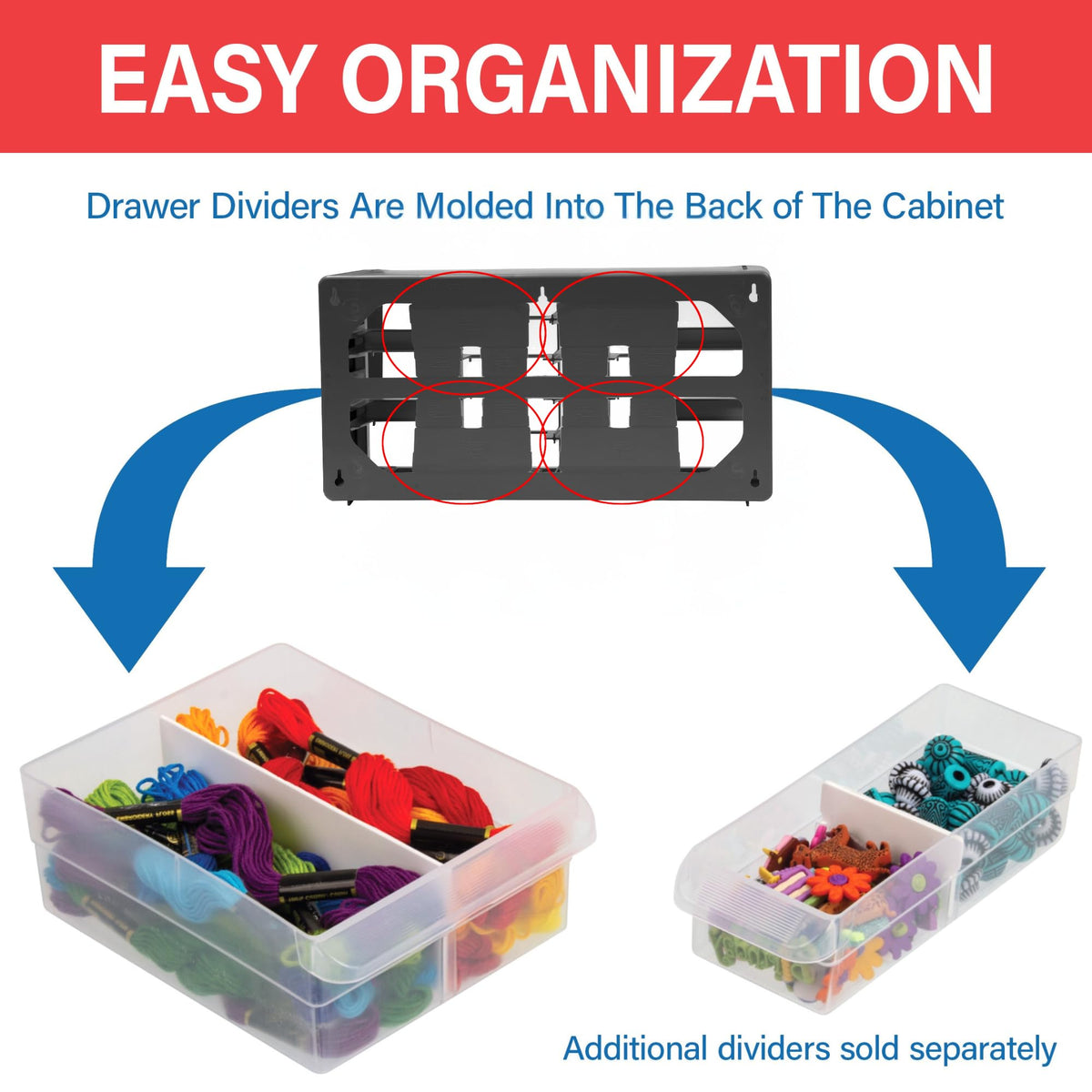 26-Drawer Plastic Storage Cabinet, 20"W x 6"D x 10"H, Black