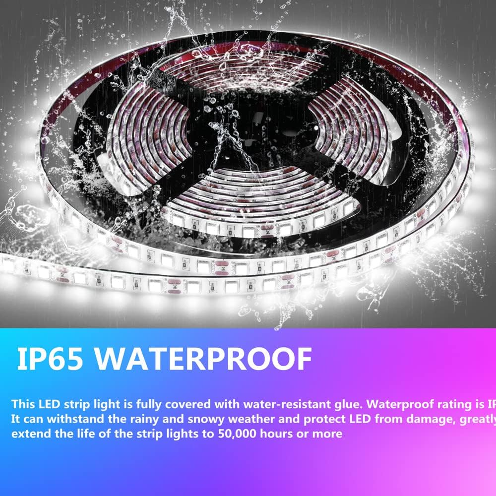 LED Boat Strip Lights, 32.8FT White Marine Pontoon Led Lights, Waterproof
