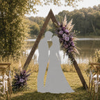 Wooden Triangle Wedding Arch, Rustic Ceremony Backdrop Stand