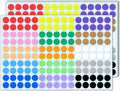 6000 Pieces, 1/2" - Colored Dot Stickers, Round Labels - 15 Colors