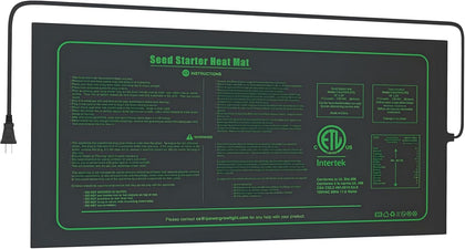 Waterproof Seedling Heat Mat 10" x 20", ETL Certified Durable Germination Heating Pad