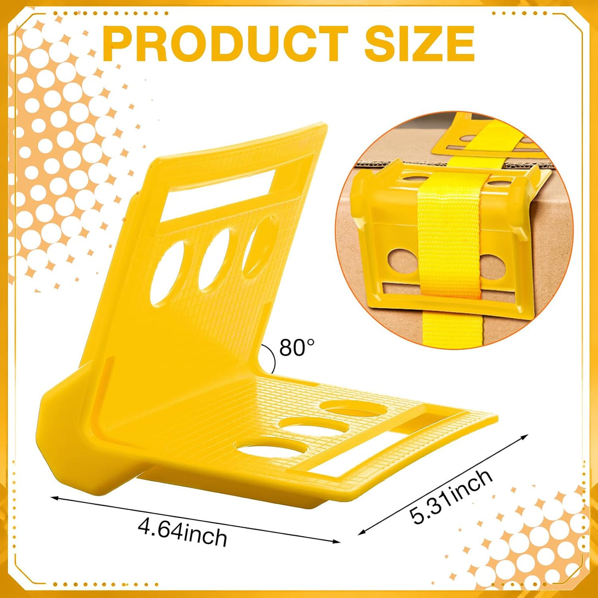 60 Pcs Flatbed Edge Protector,Edge Corner Tie Down for up to 4 Inch Straps,Protects Cargo Edges,Flatbed Accessories
