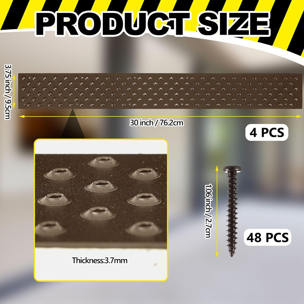 4 Pcs Aluminum Non Slip Stair Tread 30 x 3.75 Inch Metal Nosing