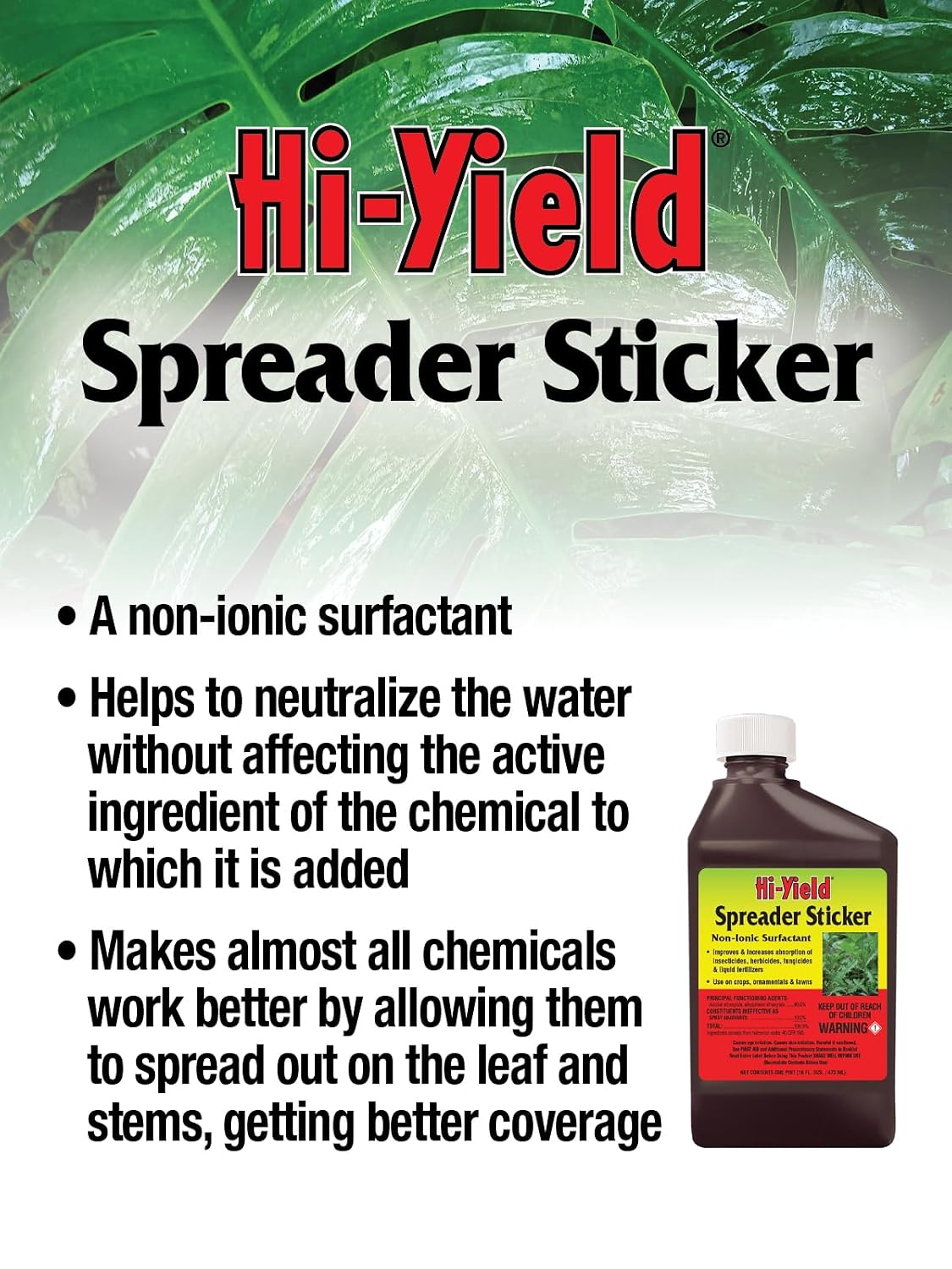 (31062) Spreader Sticker, 16 oz | Polysiloxane spreader sticker - Improves pesticide adhesion & rainfastness on plant