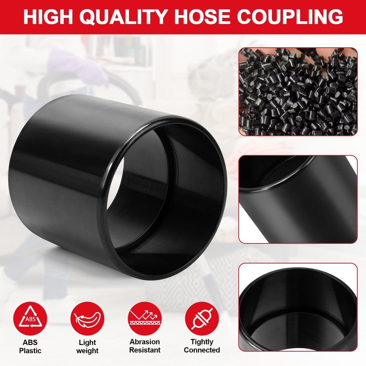2-1/2" Vacuum Hose Coupling Replacement for Shop Vac Hose Adapter 90686
