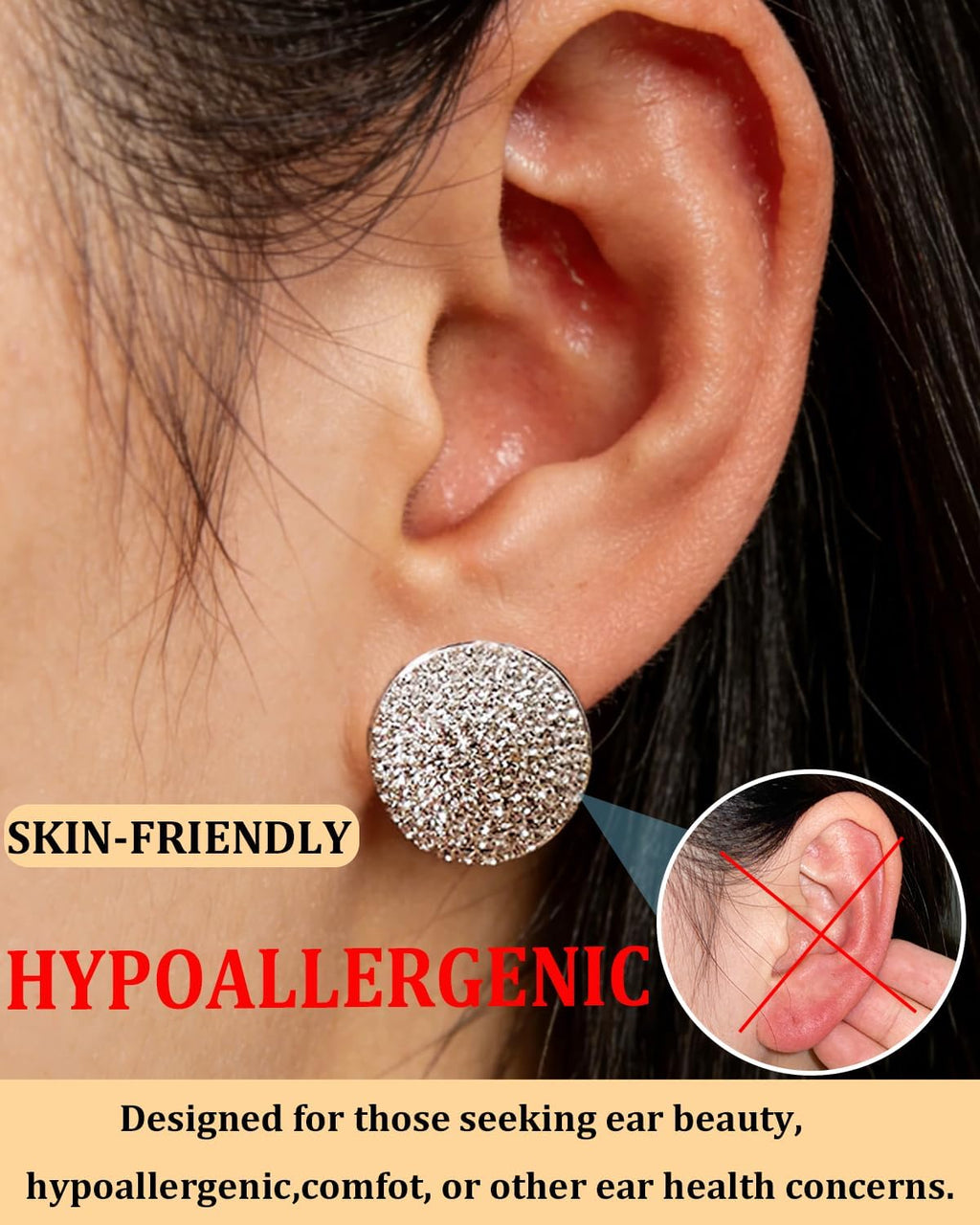 Statement Hypoallergenic Stud Earrings for Women Luxury Prom Jewelry Rhinestone Earrings for Women Sparkly Aretes