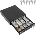 13inch Heavy Duty POS Cash Drawer with 4Bill/5Coin, Removable Coin Compartment, 24V, RJ11, Single Large Media Slot