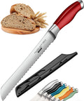 Serrated Bread Knife Ultra-Sharp Stainless Steel Professional Grade Bread Cutter - Cuts Thick Loaves Effortlessly