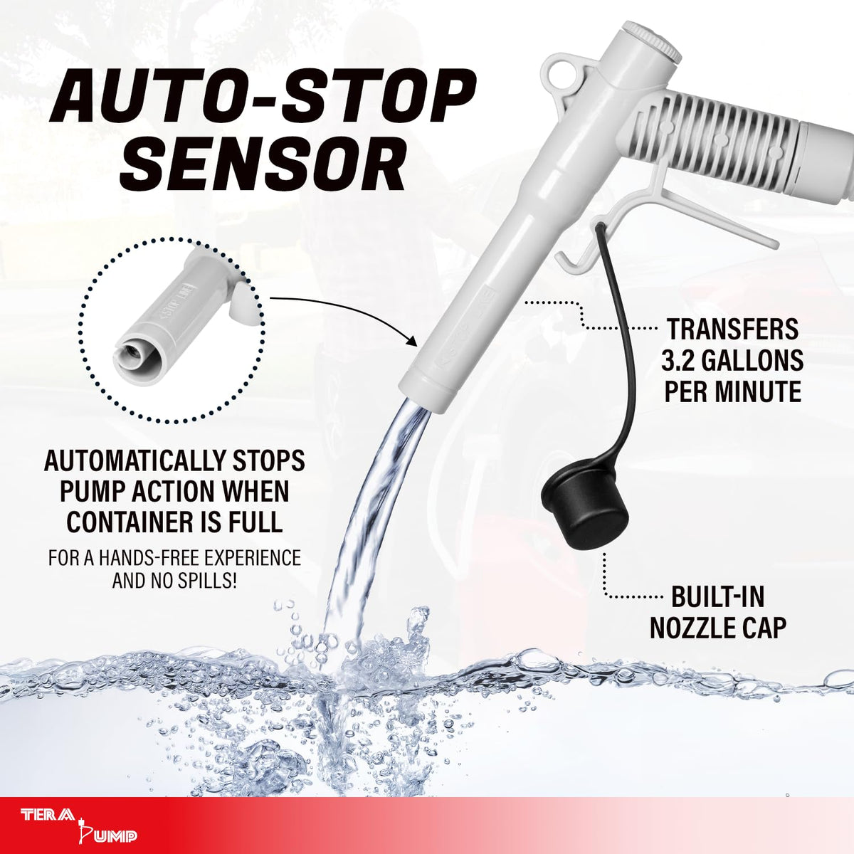 TERA PUMP Dual Power Auto Stop Liquid Transfer Pump