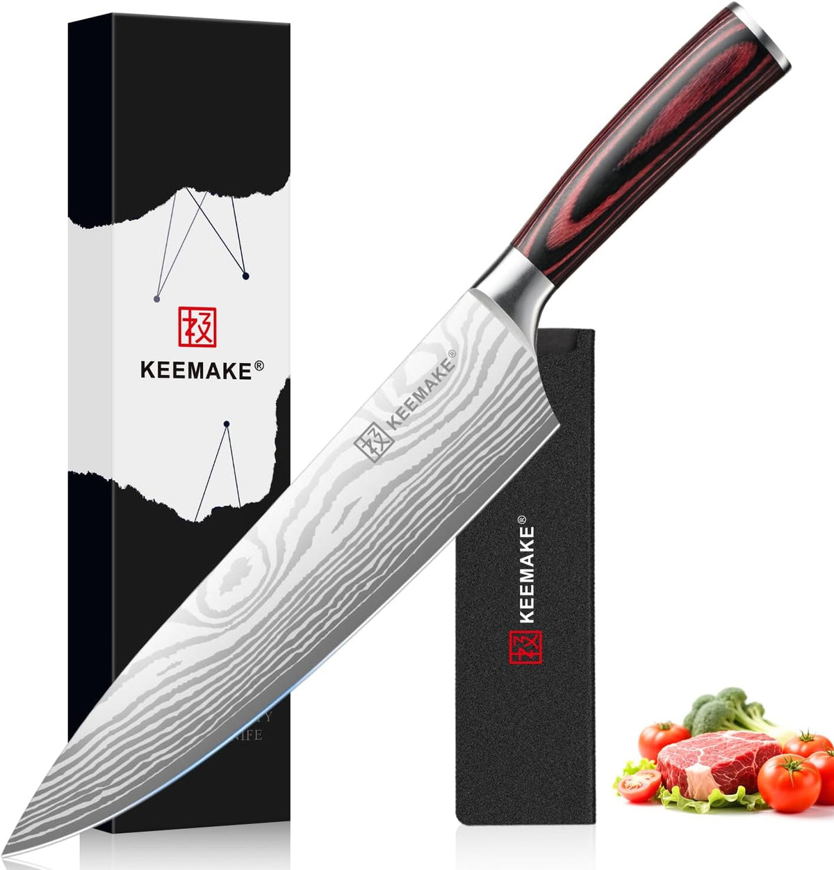 8" Chef Knife, Ultra Sharp Kitchen Knife with Ergonomic Handle