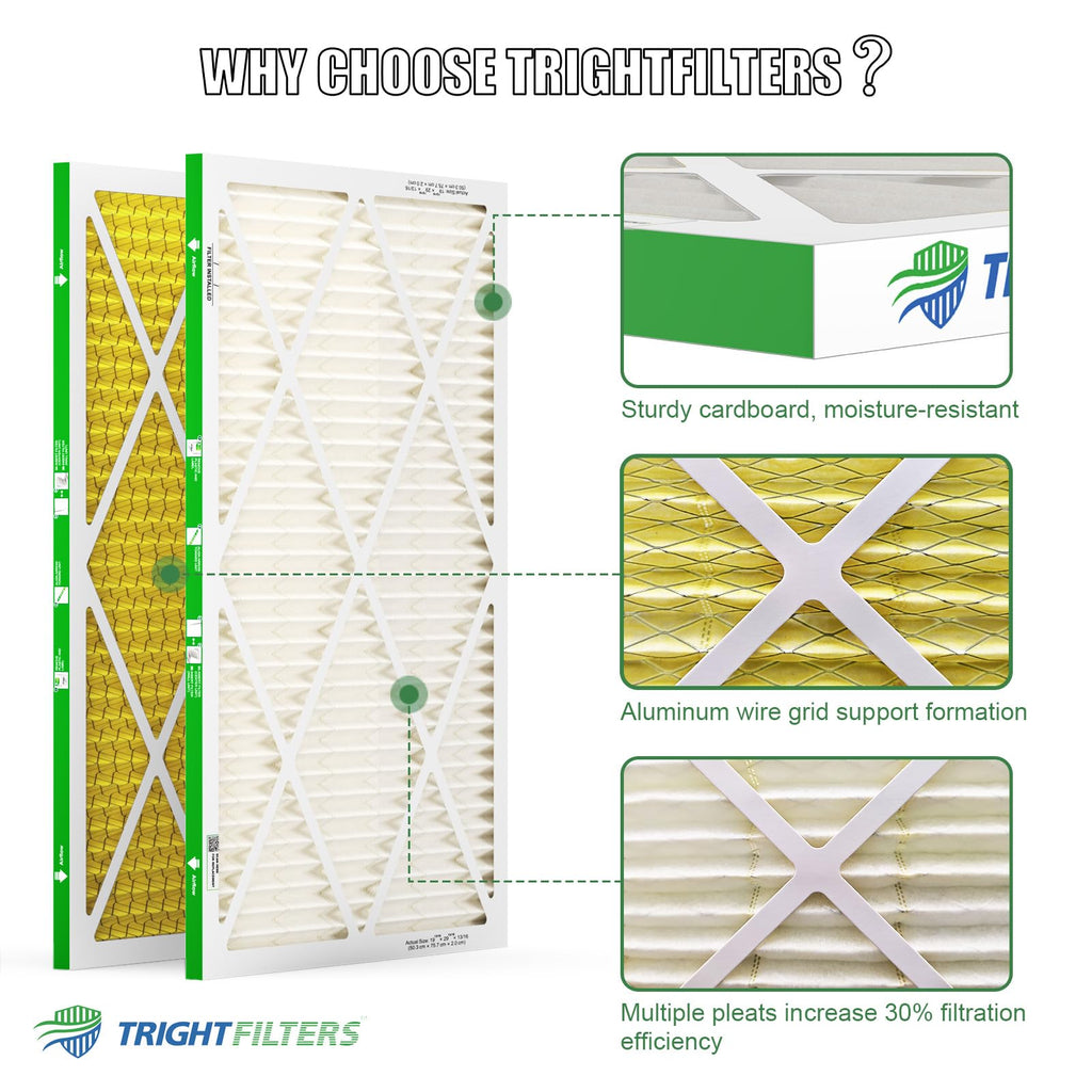 20x30x1 Air Filter 4 Pack, MERV 11 Dust & Pet Dander Defense