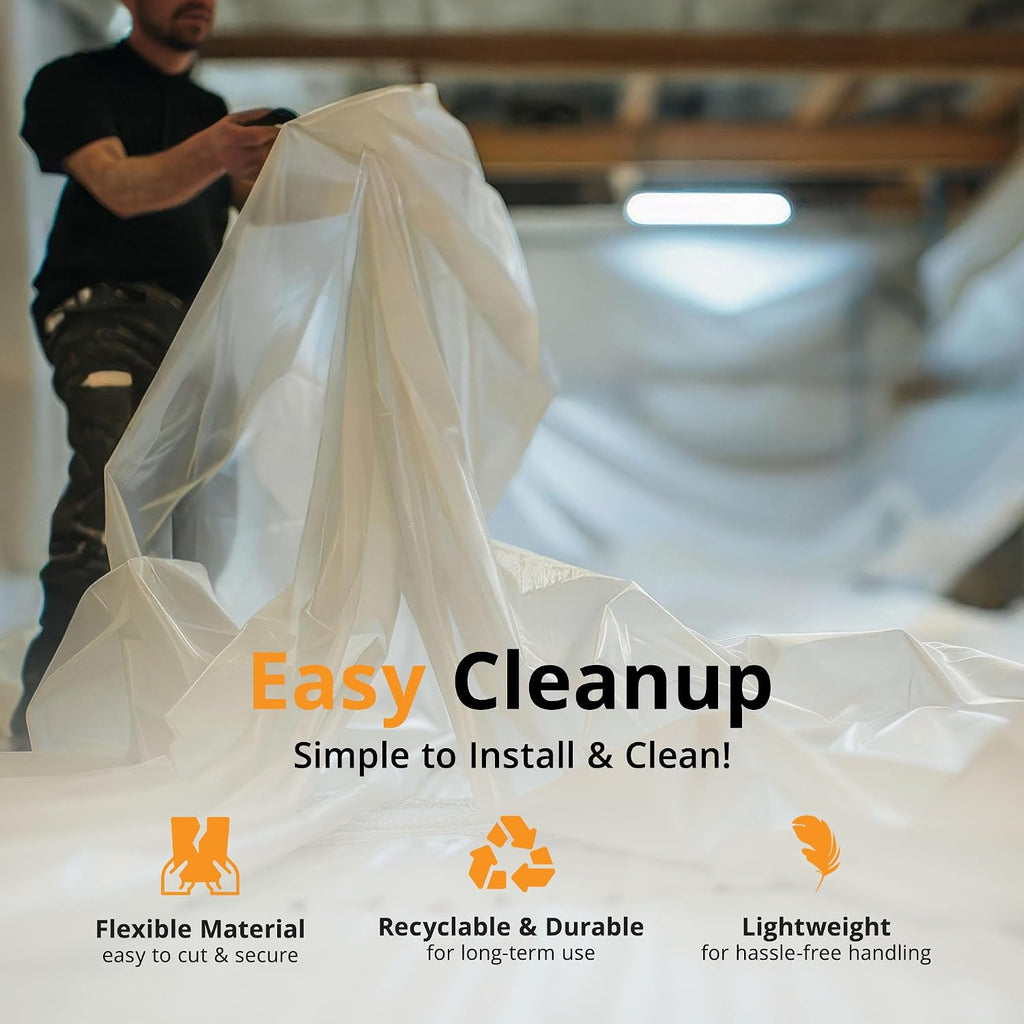 Opaque 6 Mil Plastic Sheeting Roll 10' x 25' Heavy Duty