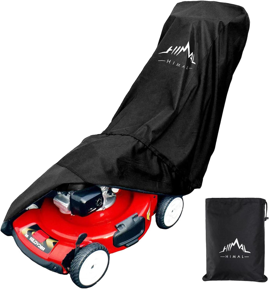 Push Lawn Mower Cover Waterproof Lawnmower Cover, Black | Heavy Duty 600D Oxford, Waterproof, UV Protection