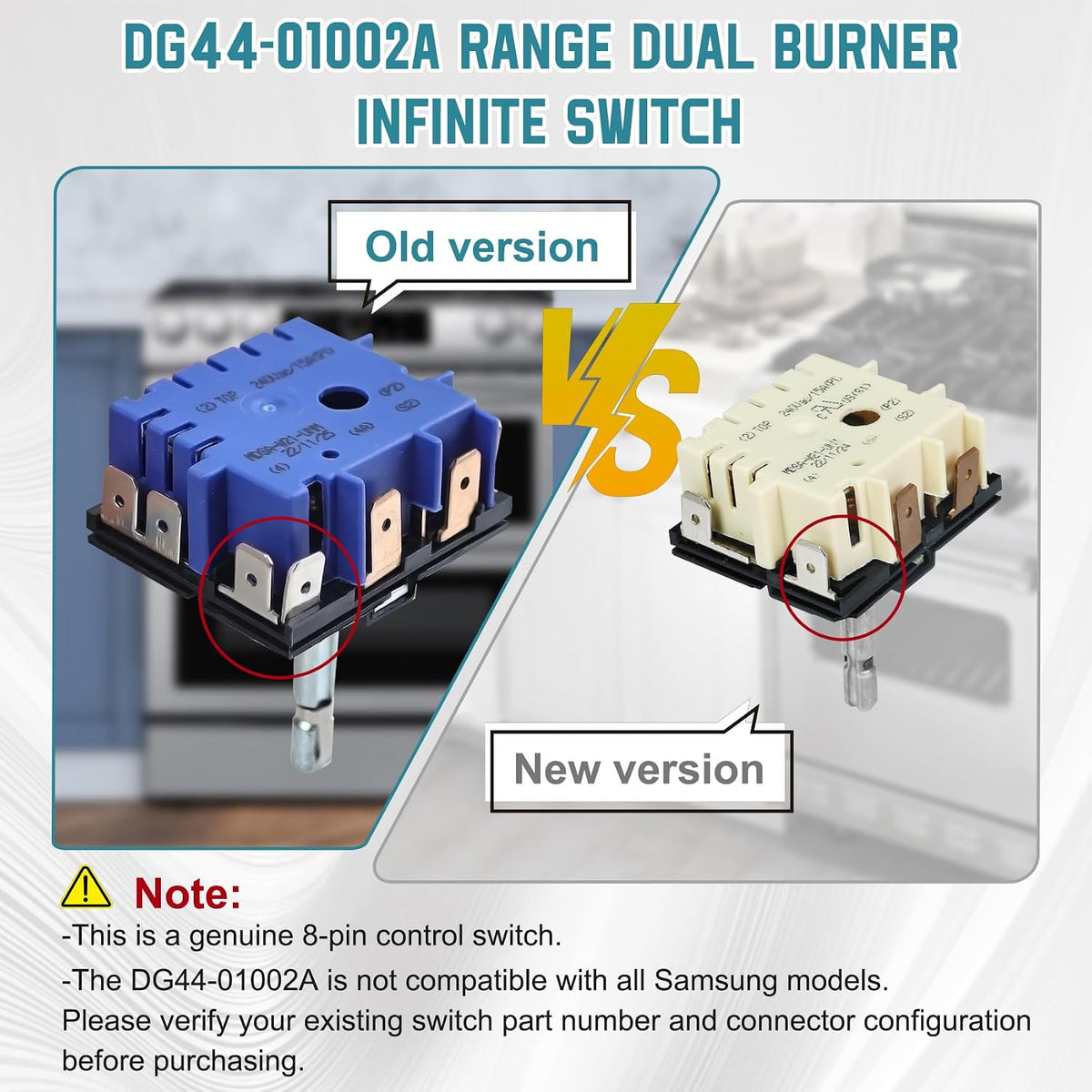 DG44-01002A Blue Range Surface Element Switch, Compatible with Samsung