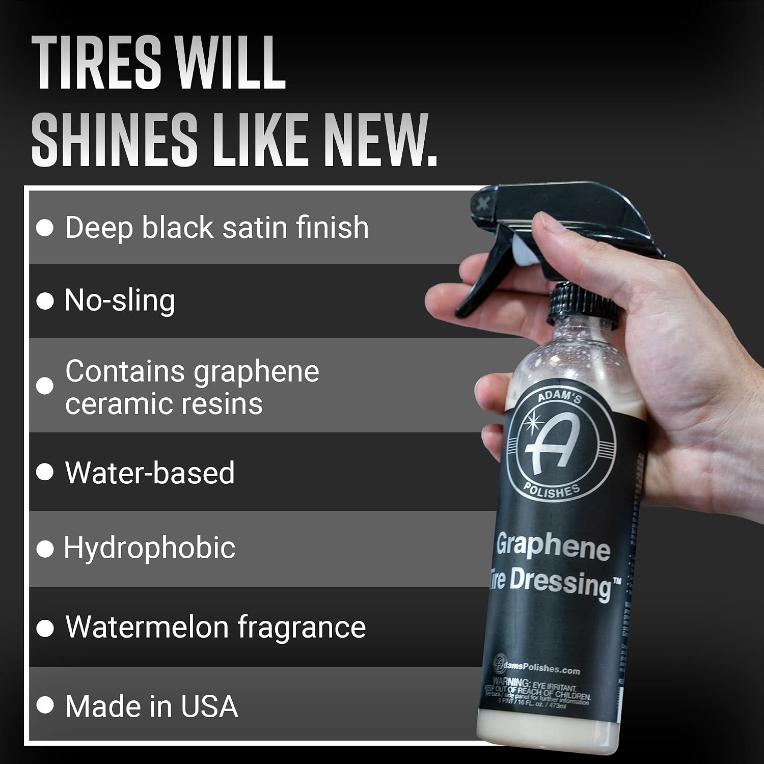 Graphene Tire Dressing - Deep Black Finish W/Graphene Non Greasy Car Detailing | Use W/Tire Applicator After Tire