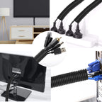 CrocSee 25FT - 1/2 Inch Split Wire Loom with Installation Tool - Black
