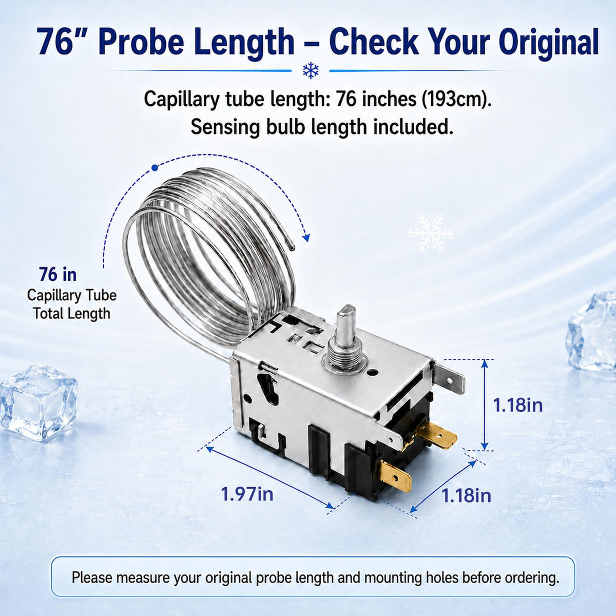 800366 Refrigerator Thermostat Compatible with True TSSU TPP TD TBB GDM